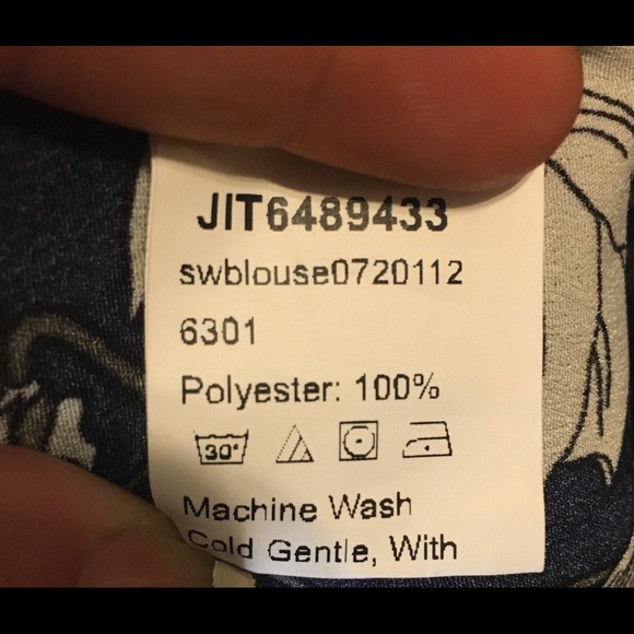 Shein Top Floral Navy Blue Size Large - Picture 5 of 6